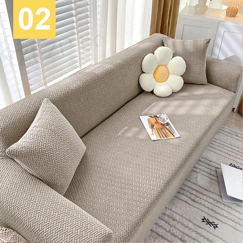 Stripe Jacquard Sofa Cover - MOUSE SKIN